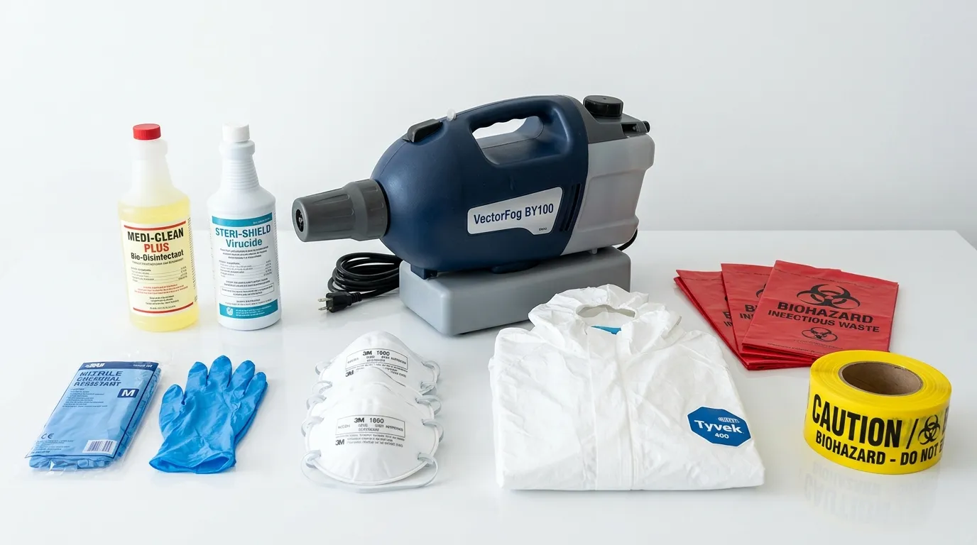 Professional biohazard remediation crew working in Milton Upper Mills